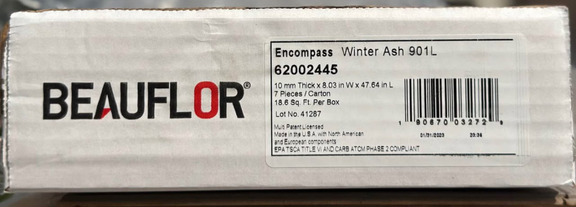 Beauflor Encompass Winter Ash laminate wood flooring 10MM Thickness Scratch & Water Resistant 8”x48” “ONLY PICK UP”