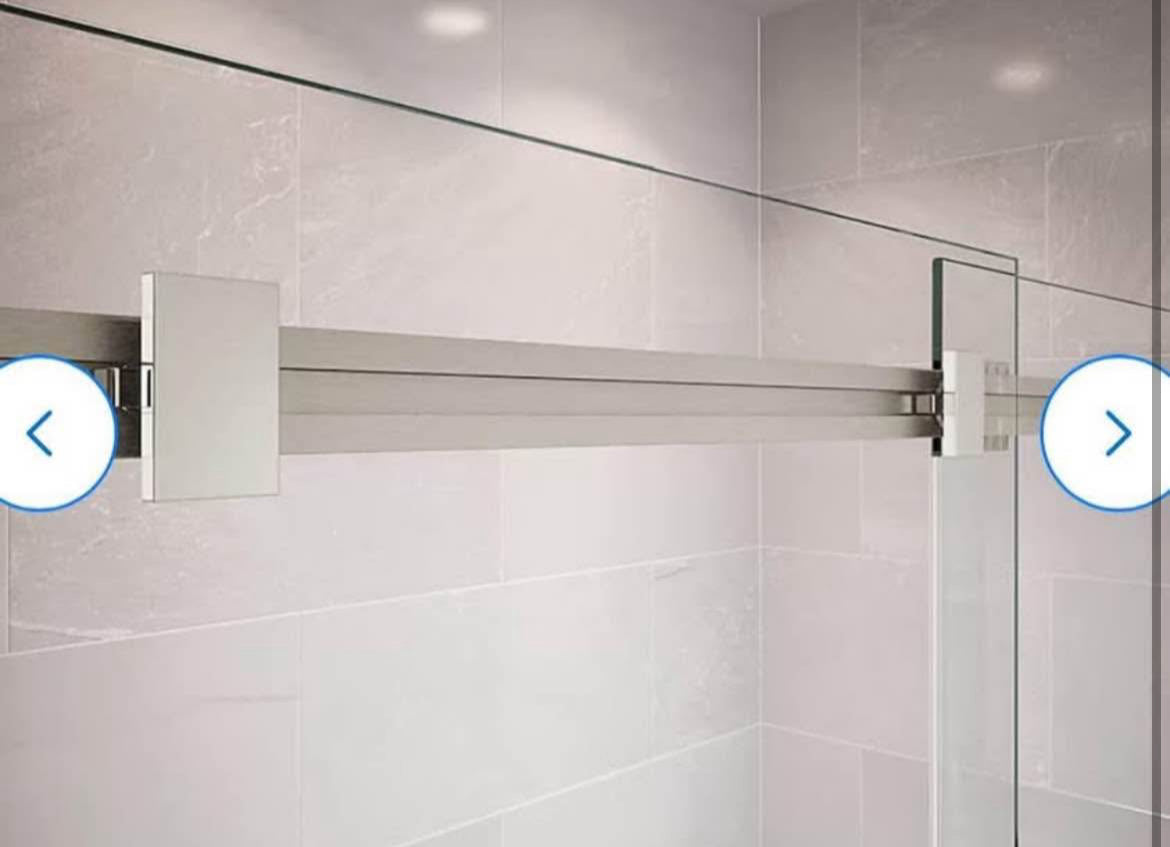 MAAX Duel CHROME 56-in to 58-1/2-in W x 74-in H Frameless Bypass Sliding Shower door 5/16-in Thick Clear Glass
