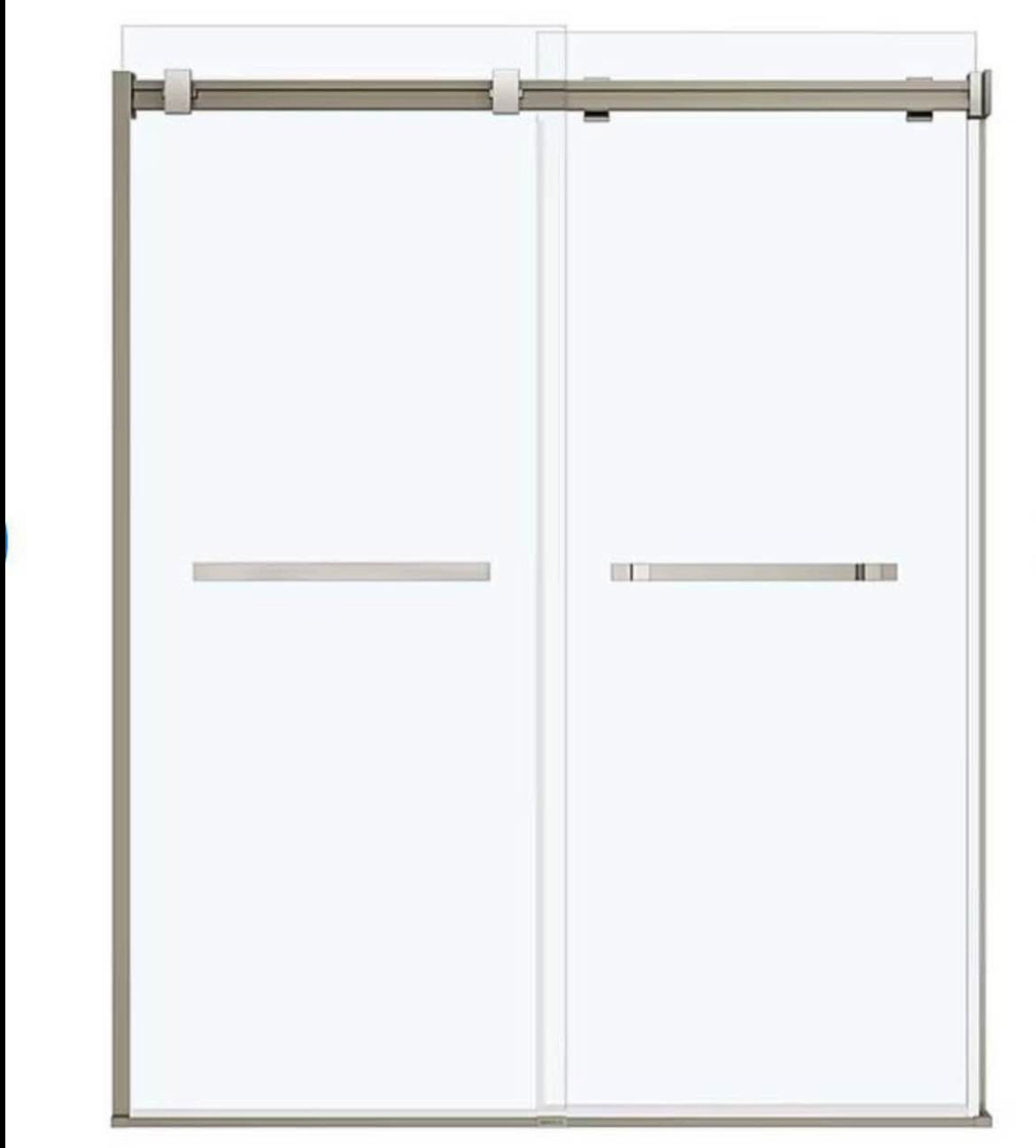 MAAX Duel CHROME 56-in to 58-1/2-in W x 74-in H Frameless Bypass Sliding Shower door 5/16-in Thick Clear Glass