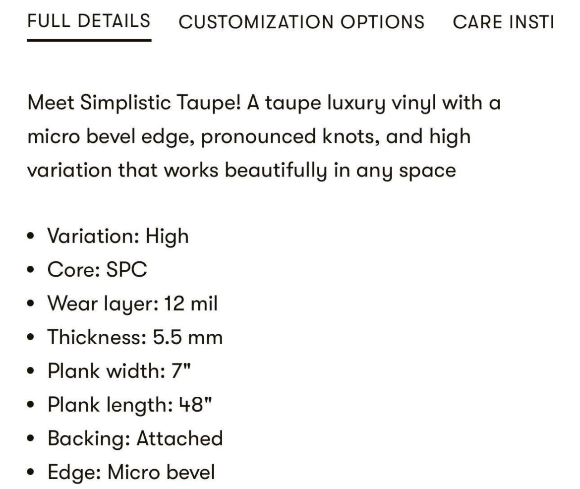 Simplistic Taupe WaterProof Flooring SPC Luxury Vinyl 5.5MM 12Mil Wearlayer 7”x48” W/ Pre-attached Underlayment “ONLY PICK UP “