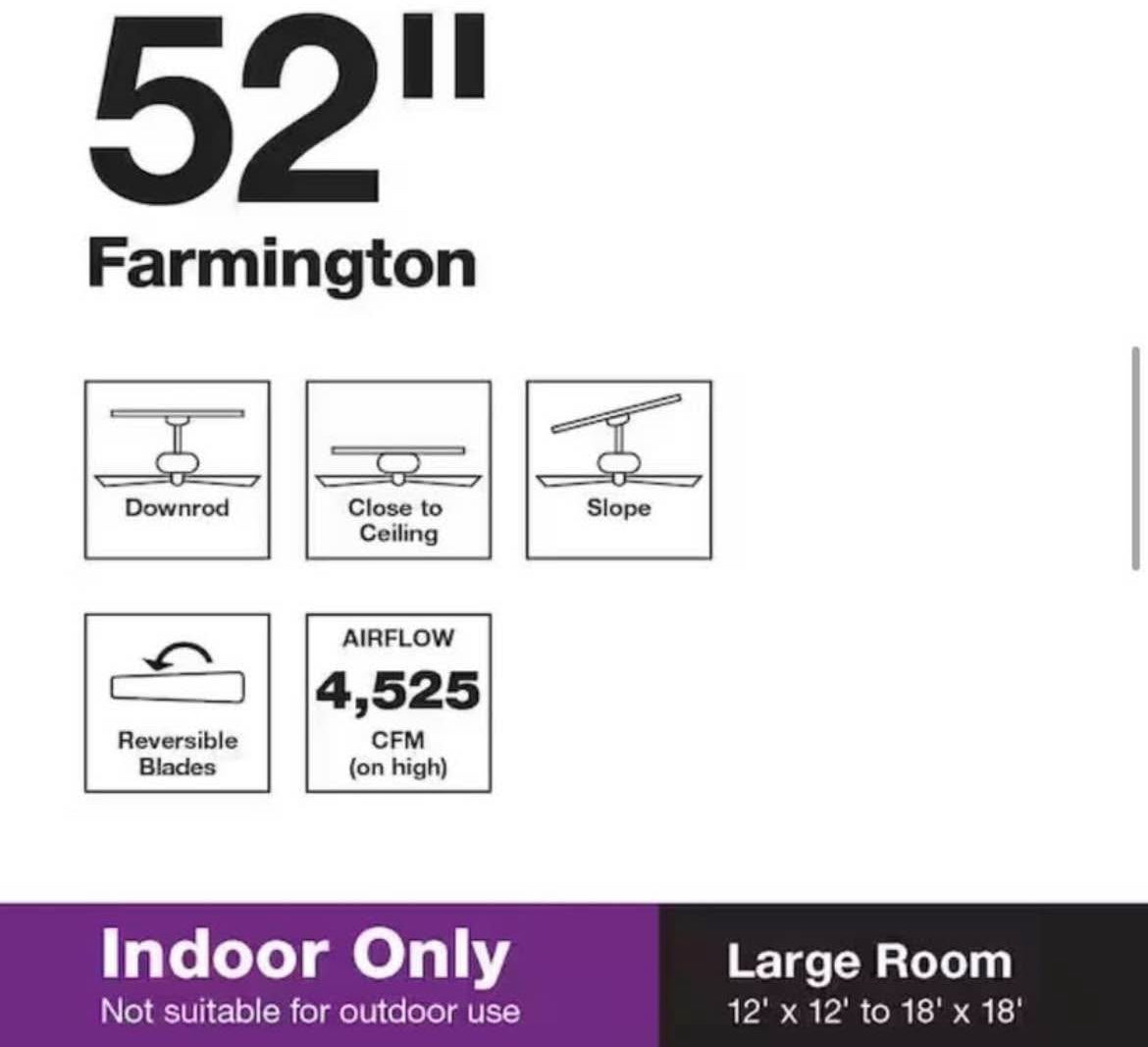 Farmington 52 in. Indoor Matte White Ceiling Fan