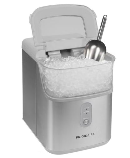 Frigidaire Crunch Countertop Nugget Ice Maker, 33 lbs, Stainless Scoop Included