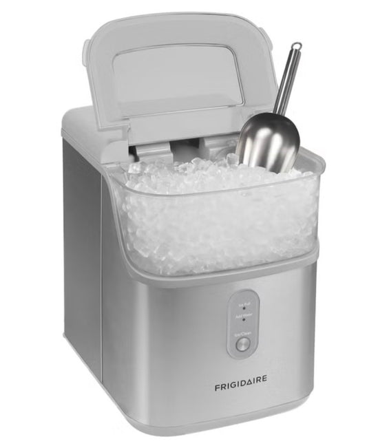 Frigidaire Crunch Countertop Nugget Ice Maker, 33 lbs, Stainless Scoop Included