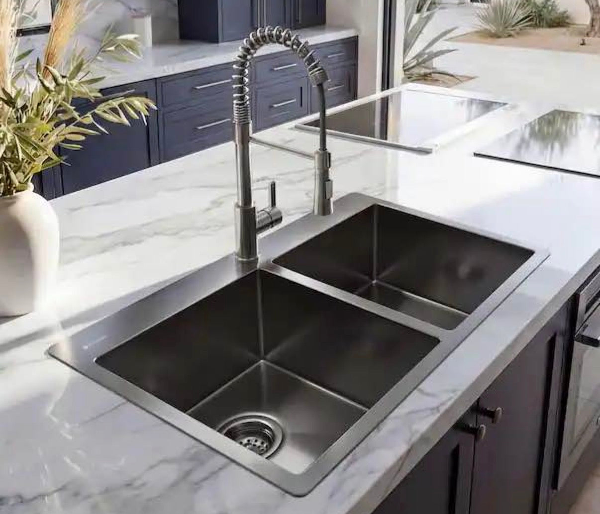 — LABOR DAY SPECIAL —-
PICK UP ONLY

Glacier Bay Dolancourt Tight Radius 33 in. Drop-In 50/50 Double Bowl 18 Gauge Stainless Steel Kitchen Sink with Pull-Down Faucet