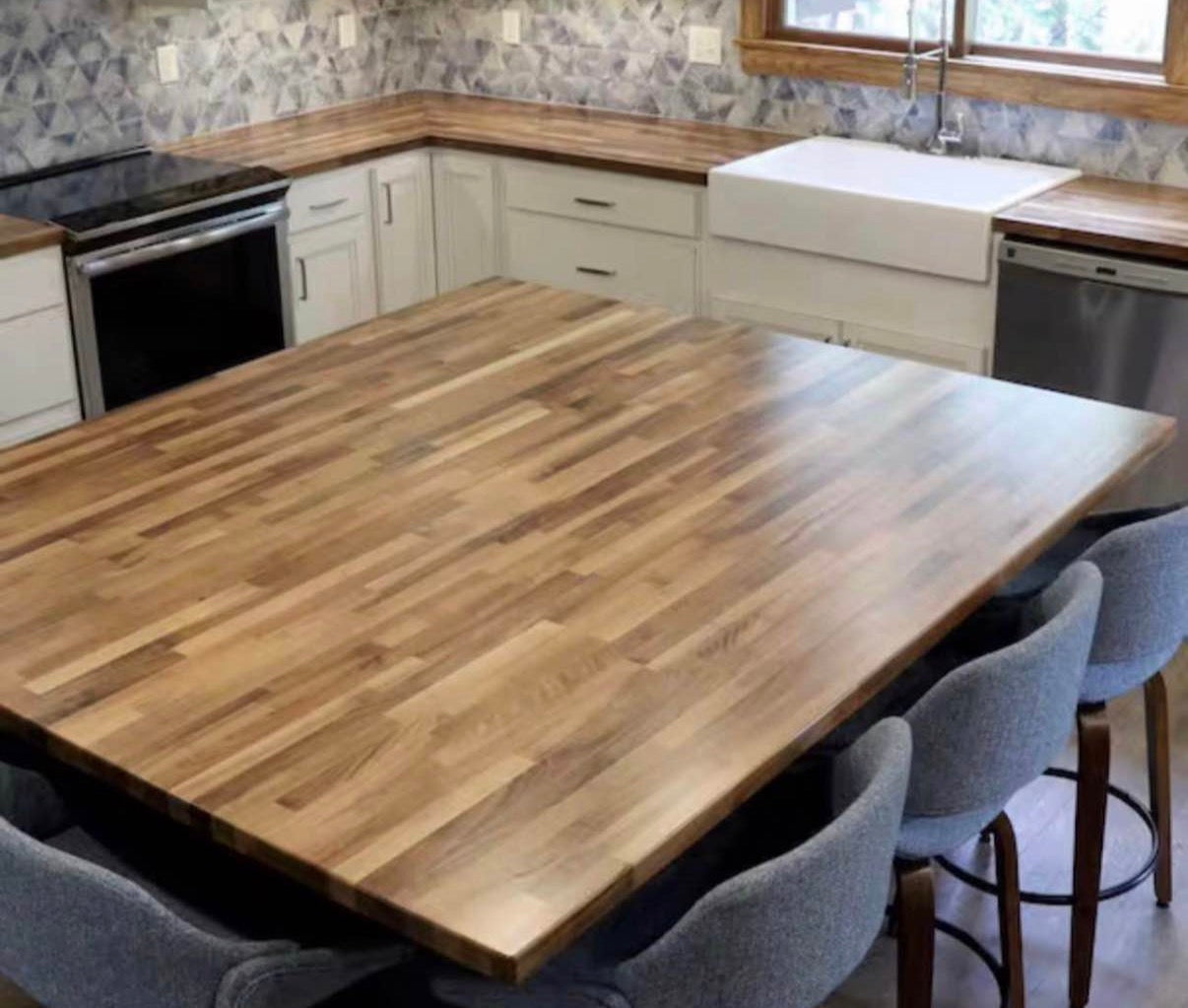 “ONLY PICK UP “Unfinished Walnut 8 ft. L x 25 in. Solid Wood Butcher Block Countertop