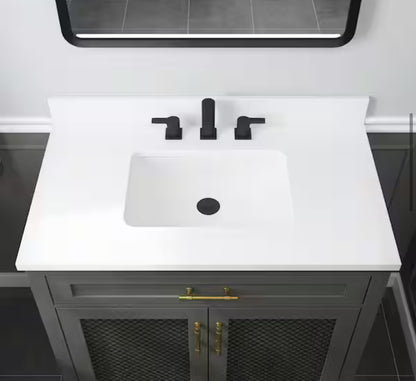 Erinton 36 in. W x 20 in. D x 35 in. H Single Sink Freestanding Bath Vanity in White with White Engineered Stone Top