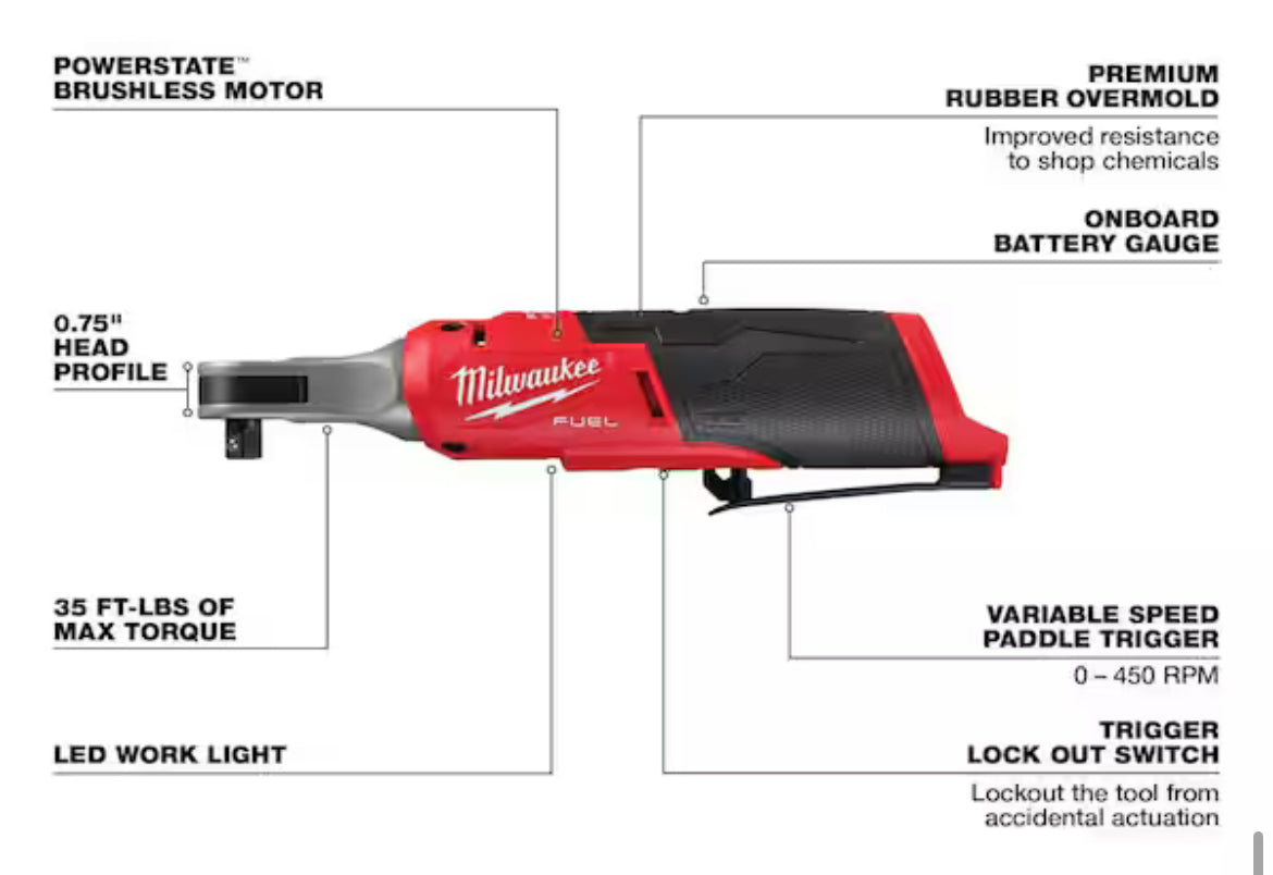 MilwaukeeM12 FUEL 12-Volt Lithium-Ion Brushless Cordless High Speed 3/8 in. Ratchet