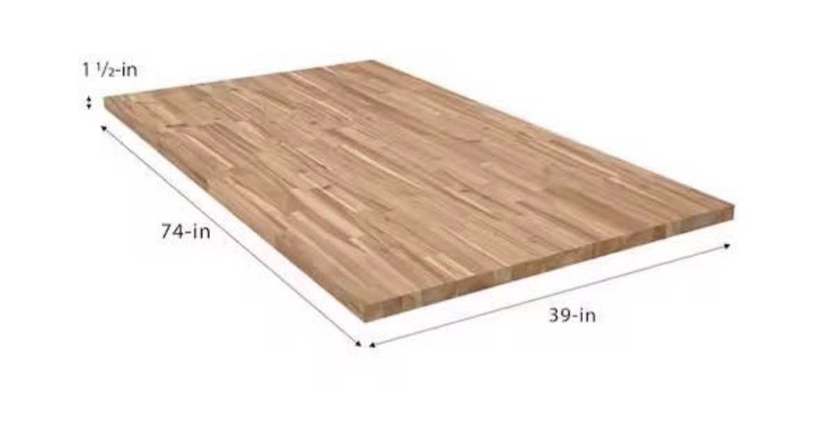 “ONLY PICK UP”
Unfinished Acacia Butcher Block Countertop Island with Standard Edge 6 ft. L x 39 in. D