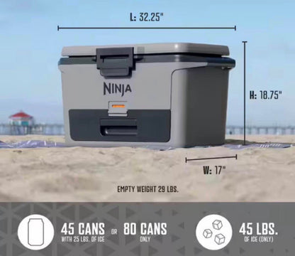 NINJA FrostVault 50- qt Hard Cooler with Dry Zone in Slate Gray