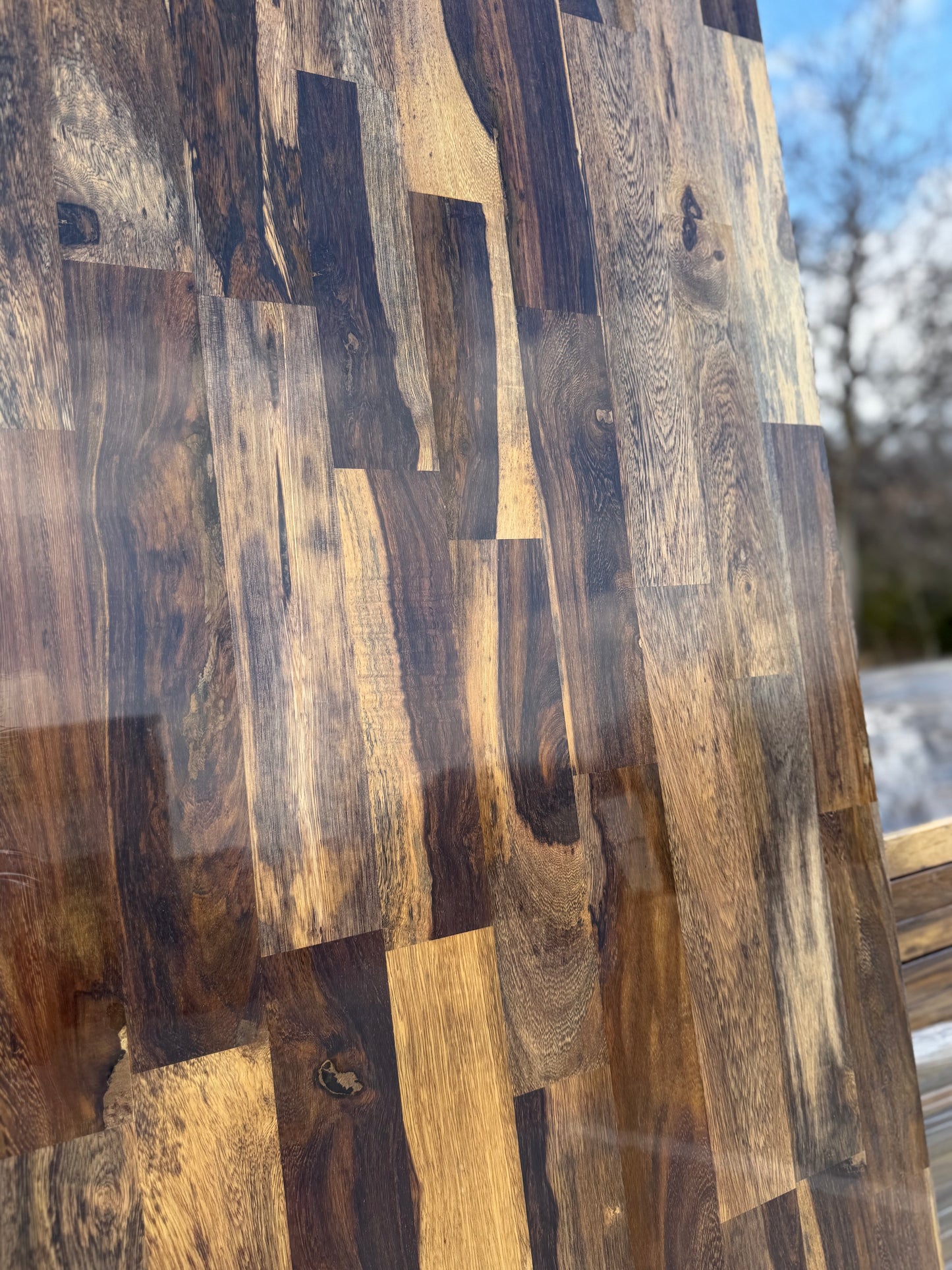 (ONLY PICK UP) 8 ft. L x 25 in. D  Unfinished Senna Hardwood Butcher Block Countertop