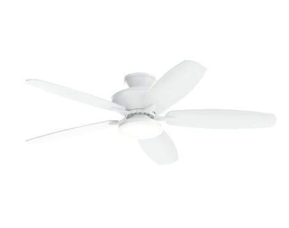KICHLER Renew Designer 52 in. Indoor/Outdoor Matte White Dual Mount Ceiling Fan with LED Bulbs with Remote Control Included