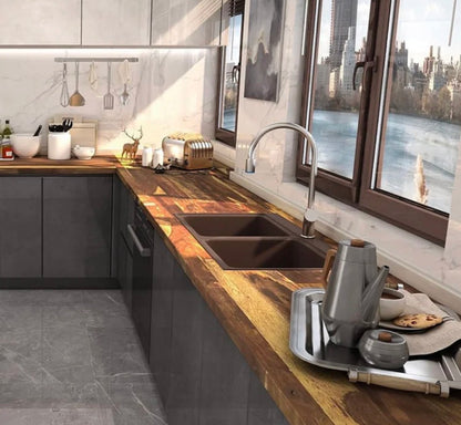 (ONLY PICK UP) 8 ft. L x 25 in. D  Unfinished Senna Hardwood Butcher Block Countertop