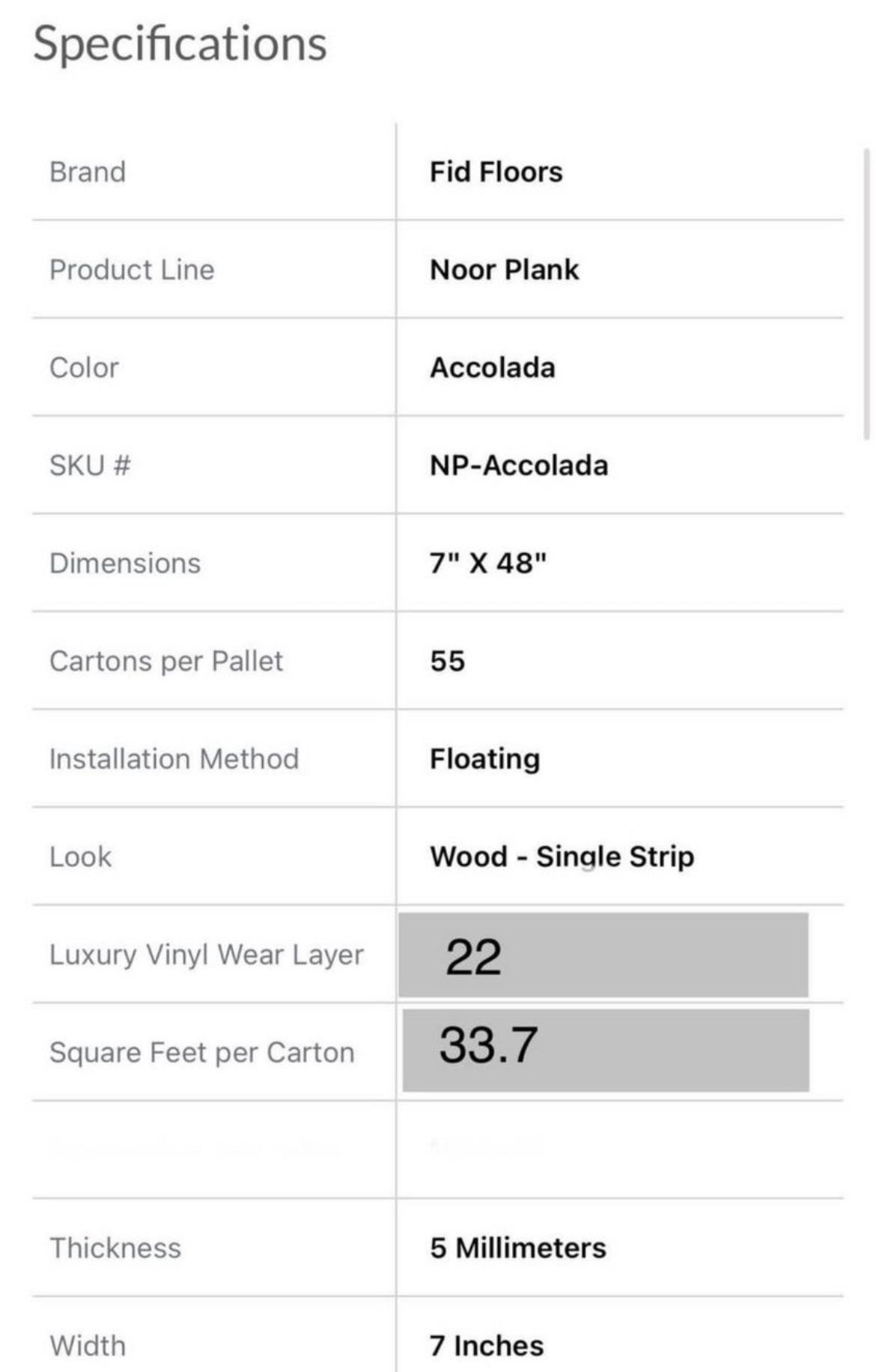 Noor Plank Accolada Waterproof Vinyl Flooring 22 Mil Wear Layer 5.5 thickness builtin underlayment for enhanced comfort and noise reduction (PICK UP ONLY )