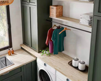 “ONLY PICK UP “ HARDWOOD REFLECTIONS 10 ft. L x 25 in. D Unfinished Hevea Solid Wood Butcher Block Countertop with Square Edge