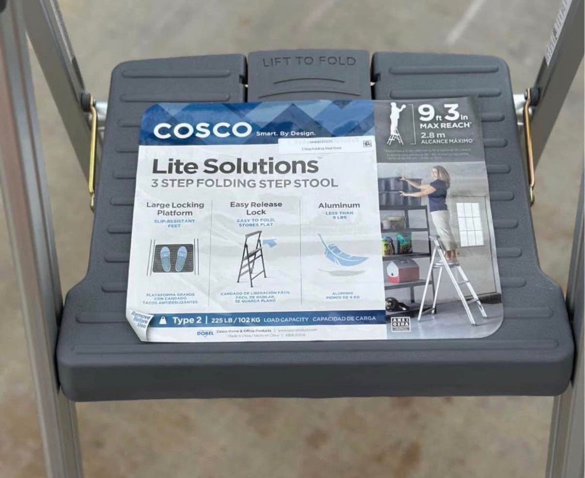 —- LABOR DAY  SPECIAL —-
PICK UP ONLY 
Cosco Lite Solutions 3-step Step Stool, 9ft 3in Max Reach Aluminum and Gray,