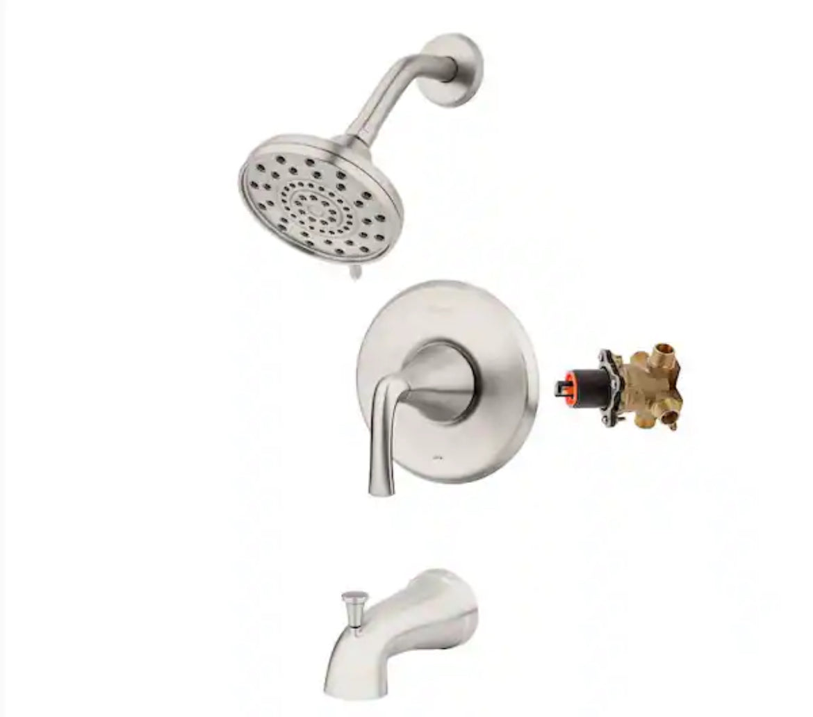 Pfister Ladera Single Handle 3-Spray Tub and Shower Faucet 1.8 GPM in Spot Defense Brushed Nickel (Valve Included)