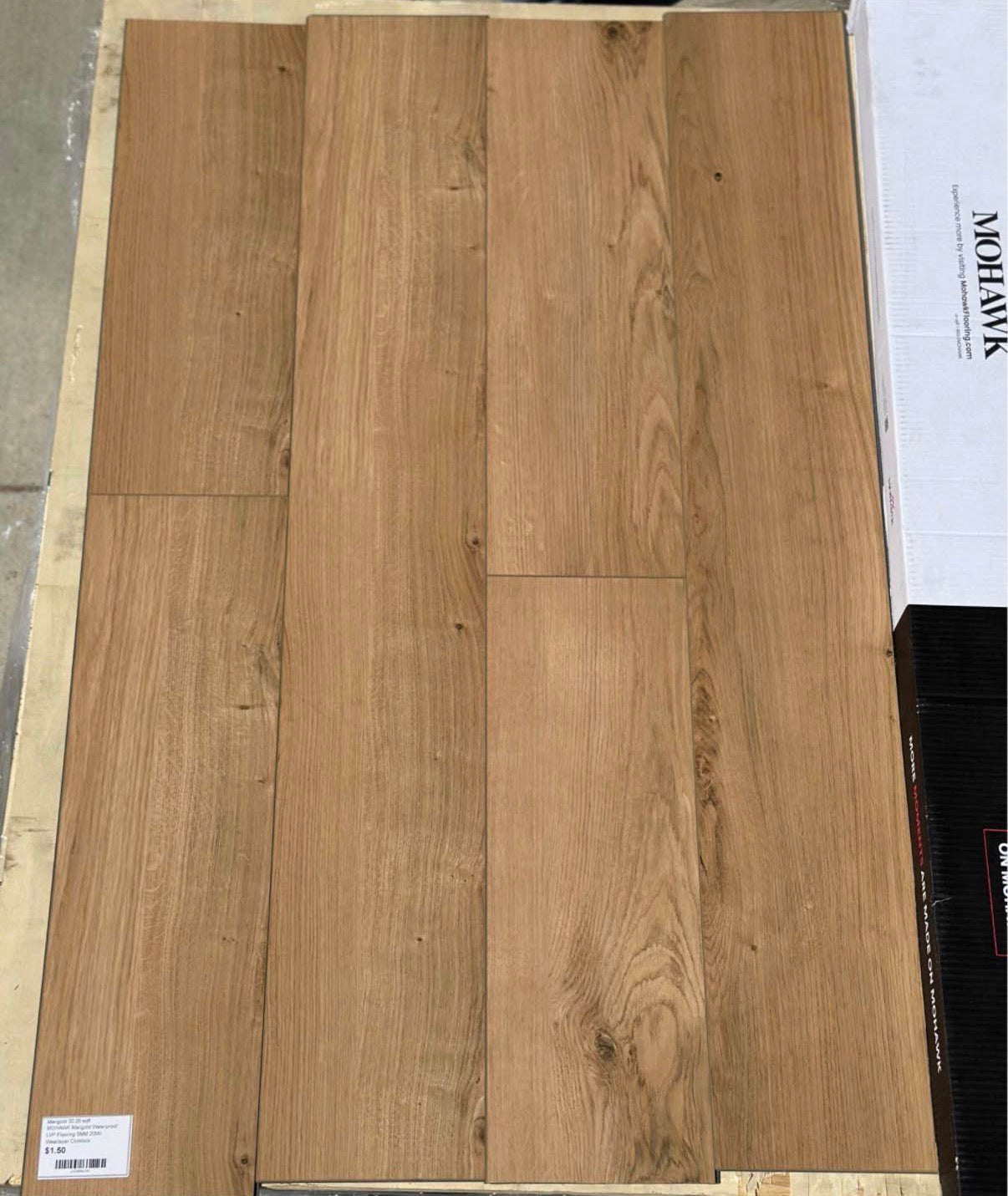 “ONLY PICK UP “MOHAWK Marigold Waterproof Luxury Vinyl Flooring 5MM 20Mil Wearlayer Clicklock  7.53" X 48.03"