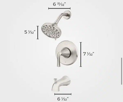 Pfister Ladera Single Handle 3-Spray Tub and Shower Faucet 1.8 GPM in Spot Defense Brushed Nickel (Valve Included)