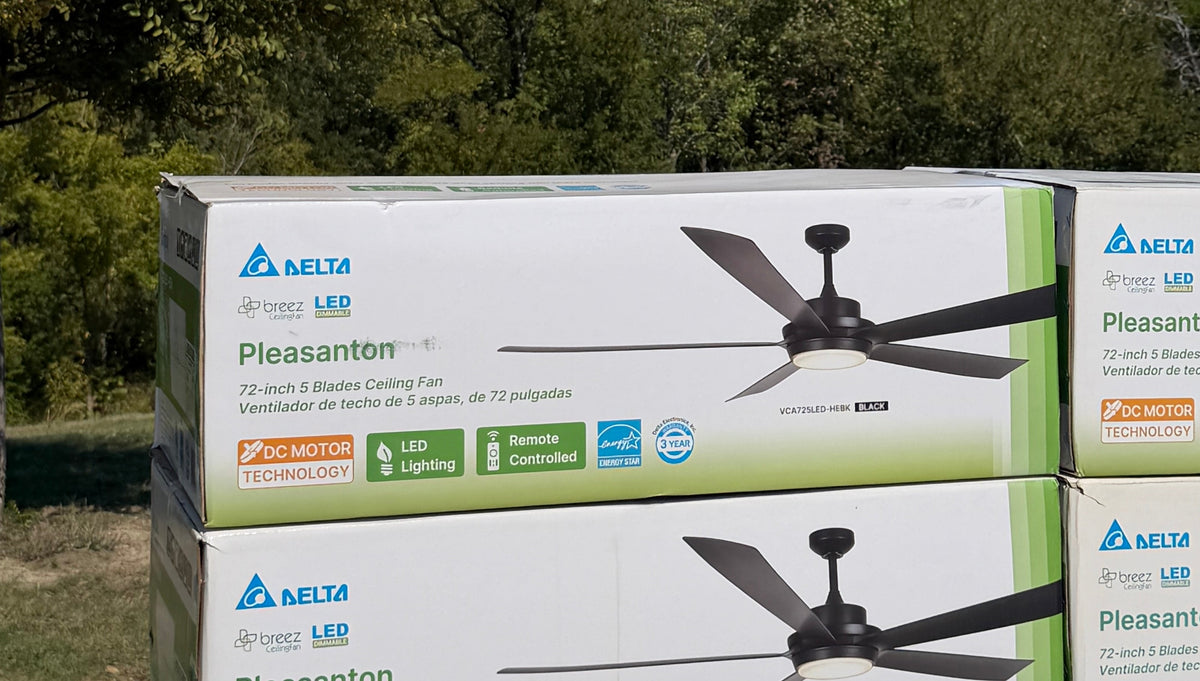 Delta Breez Pleasanton 72 Inch Ceiling Fan Black 5 Blade With Remote