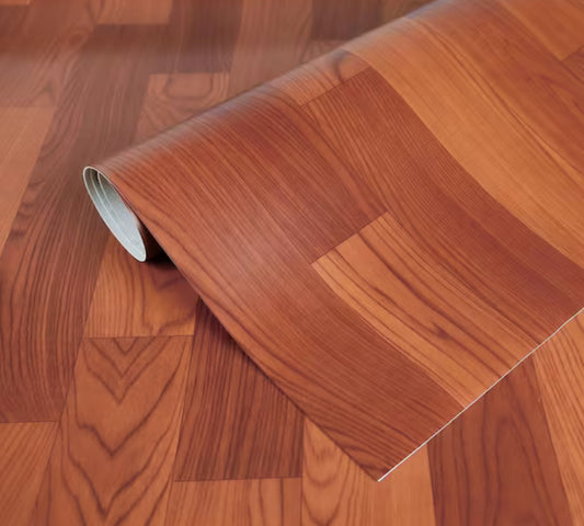 Jeedeson 6 MIL x 3.28 ft. W x Cut to Length Thickness Waterproof Vinyl Sheet Flooring, Dark Brown (ONLY PICK UP)
