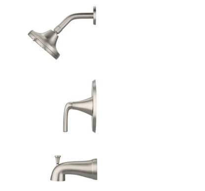 Pfister Ladera Single Handle 3-Spray Tub and Shower Faucet 1.8 GPM in Spot Defense Brushed Nickel (Valve Included)