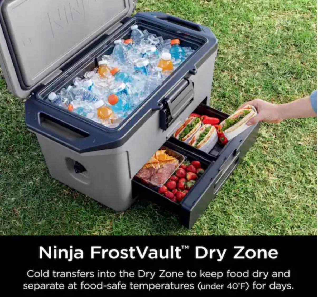 NINJA FrostVault 50- qt Hard Cooler with Dry Zone in Slate Gray