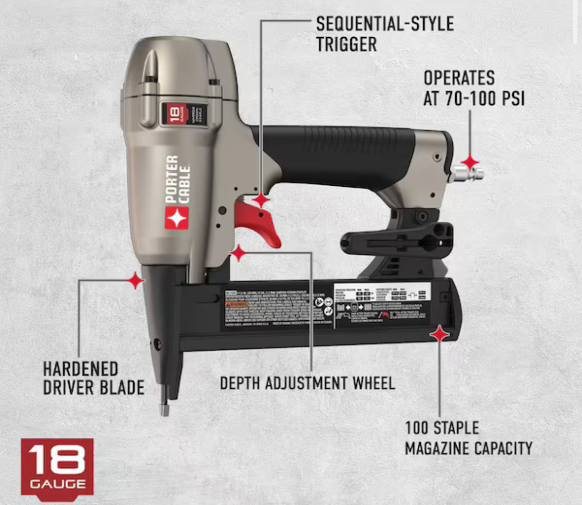 Porter-CablePneumatic 18-Gauge 1-1/2 in. Narrow Crown Stapler Kit