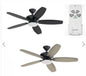 KICHLER Renew Designer 52 in. Indoor/Outdoor Satin Black Dual Mount Ceiling Fan with LED Bulbs with Remote Control Included