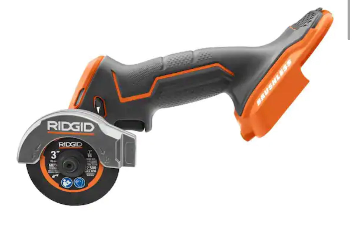 RIDGID18V SubCompact Brushless Cordless 3 in. Multi-Material Saw with (3) Cutting Wheels