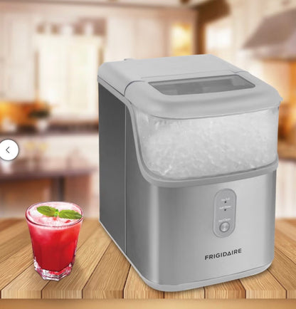 Frigidaire Crunch Countertop Nugget Ice Maker, 33 lbs, Stainless Scoop Included