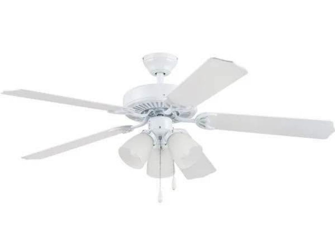Seasons® 52 In. 5-Blade LED Ceiling Fan W/ Light (Ribbed Glass)”ONLY PICK UP “