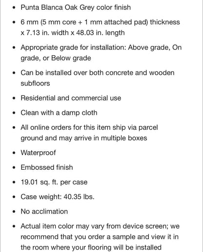“ONLY PICK UP ”
Lifeproof Heron's Landing Oak Waterproof Click Lock Luxury Vinyl Plank Flooring