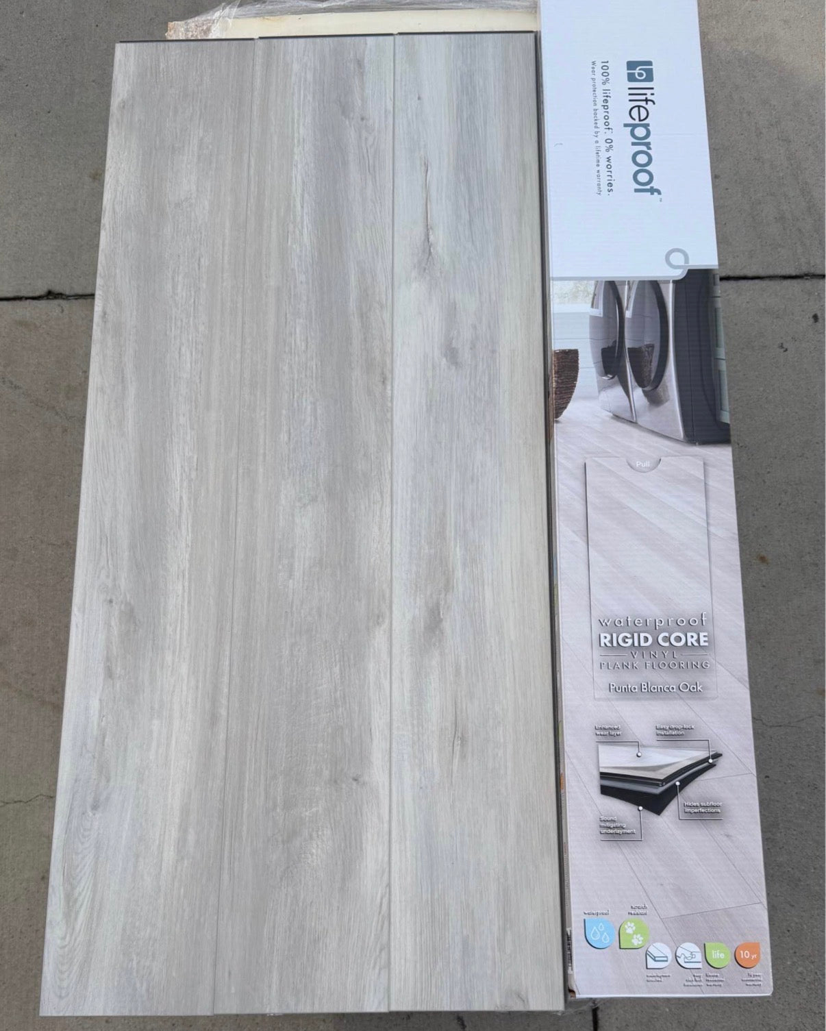 (ONLY PICK UP)                         Lifeproof Punta Blanca Oak 6MM Thickness Waterproof Click Lock Rigid Luxury Vinyl Plank Flooring