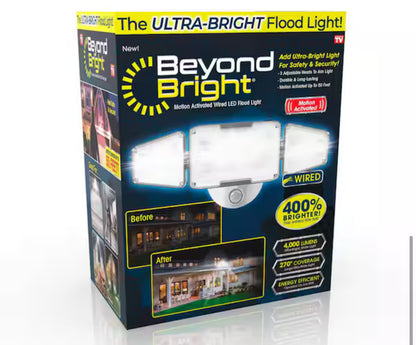 BEYOND BRIGHTHardwired Black Motion Sensing LED Landscape Flood Light