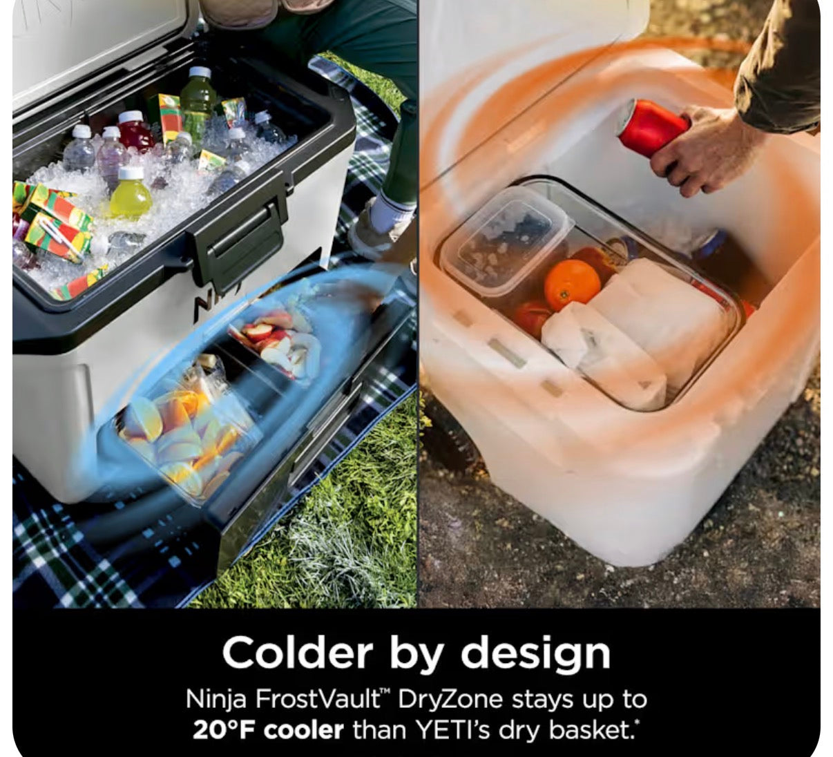 “ONLY PICK UP”NINJA FrostVault 50- qt Hard Cooler with Dry Zone in White