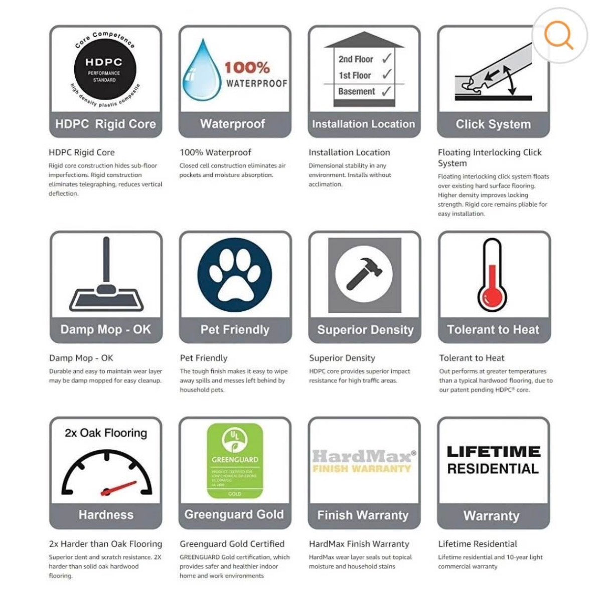 Chestnut Charm Bamboo Plank Flooring 100% waterproof Click-Lock 7.5”x73” Wood Grain Look 8.3MM Thick (ONLY PICK UP)