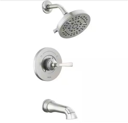 DeltaFaryn Single-Handle 5-Spray Tub and Shower Faucet in Brushed Nickel (Valve Included)