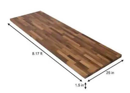 PICK UP ONLY 

Walnut Solid Wood Butcher Block Countertop with Square Edge  8 ft. L x 25 in. D x 1.5”