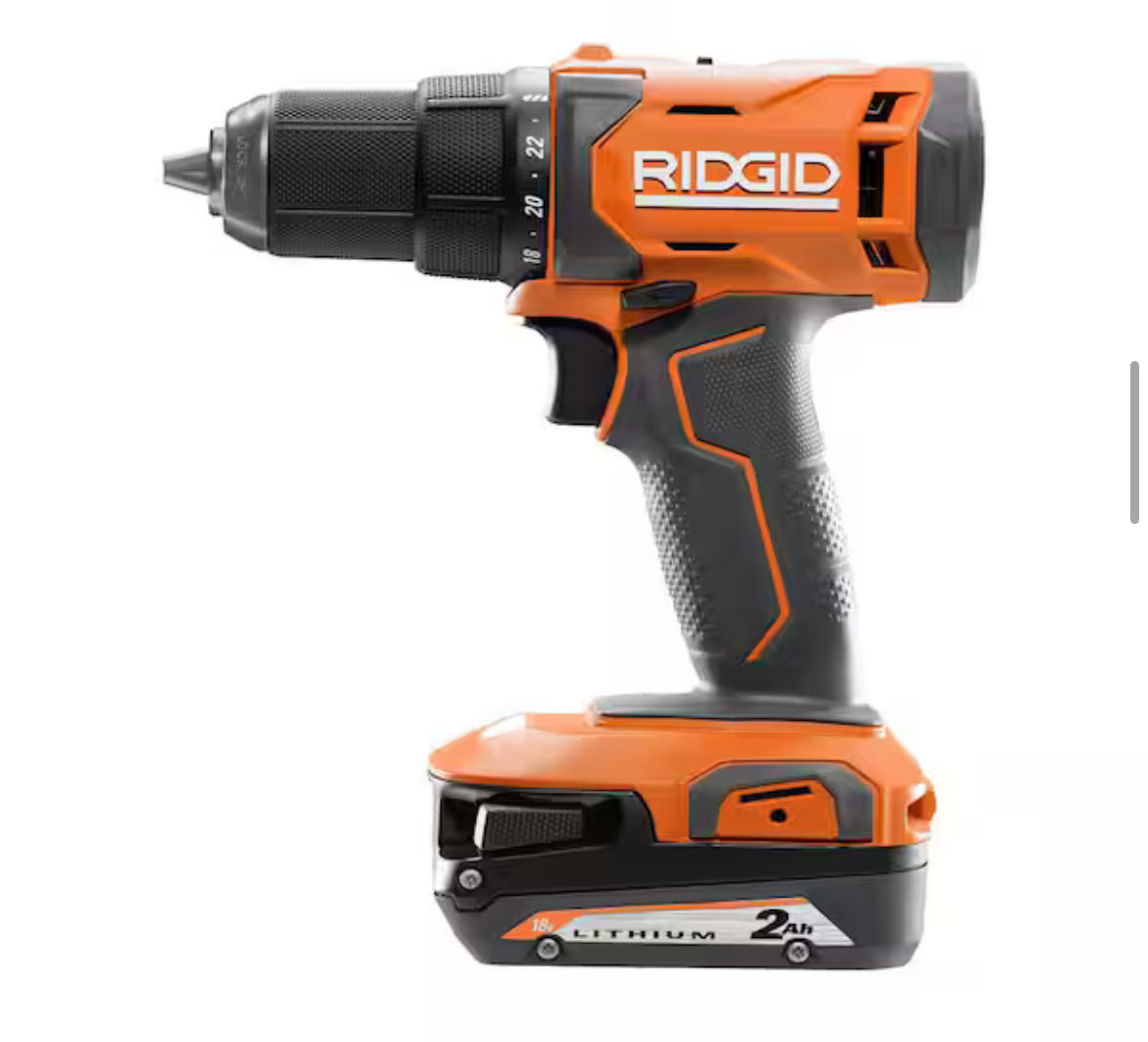 RIDGID18V Cordless 1/2 in. Drill/Driver and 6-1/2 in. Circular Saw Combo Kit with 2.0 Ah and 4.0 Ah Battery, Charger, and Bag