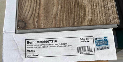 ONLY PICK UP “
SHAW WEATHERED BROWN 
Waterproof Luxury Vinyl Flooring 6.5 20Mil Wearlayer Clicklock 7" × 60"