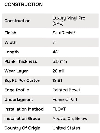 “ONLY PICK UP”SHAW Ripped Pine Waterproof Luxury Vinyl Flooring 5.5 20Mil Wearlayer Clicklock 7” x 48”