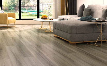 Simplistic Taupe WaterProof Flooring SPC Luxury Vinyl 5.5MM 12Mil Wearlayer 7”x48” W/ Pre-attached Underlayment “ONLY PICK UP “