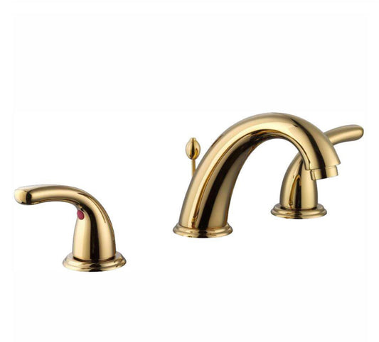 Glacier Bay Builders 8 in. Widespread Double-Handle High-Arc Bathroom Faucet in Polished Brass