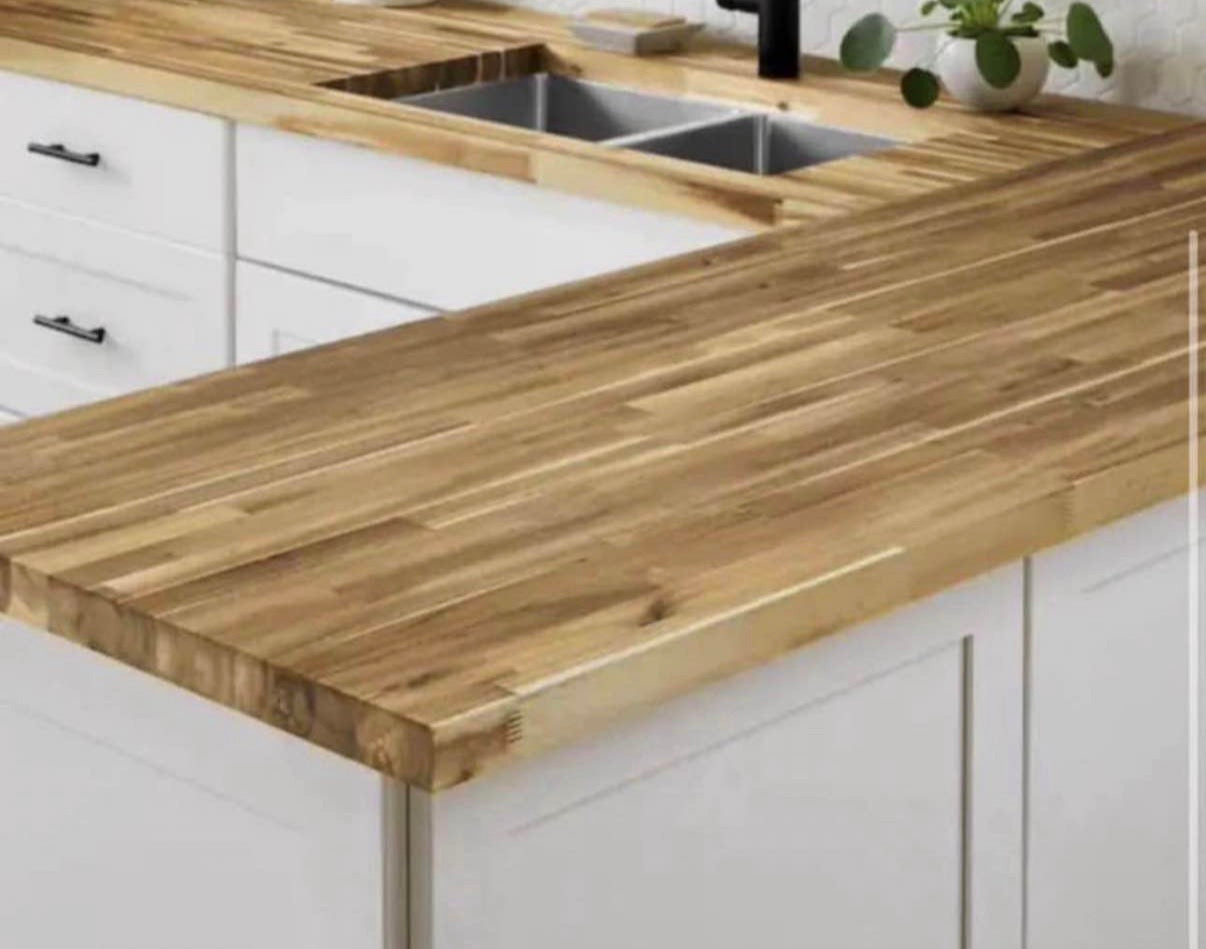 “ONLY PICK UP”Unfinished Acacia Butcher Block 8 ft. L x 25 in. D Countertop with Standard Edge