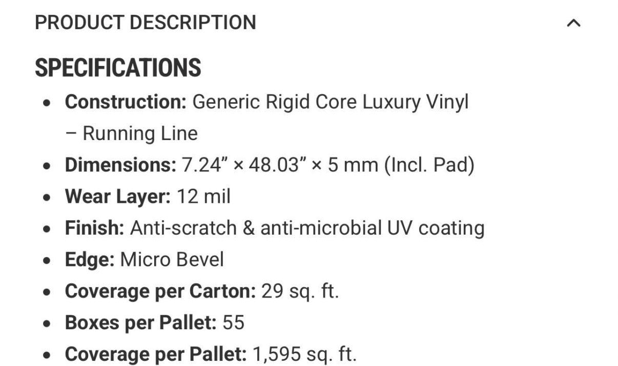 Ridgid Core Luxury Vinyl Plank Flooring 5MM Thickness 12Mil Wear Layer