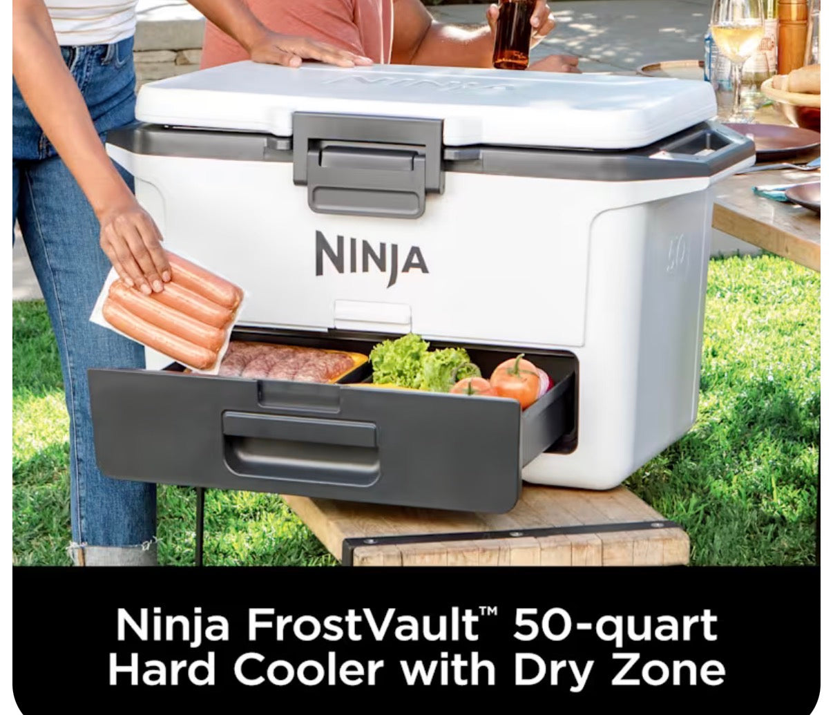“ONLY PICK UP”NINJA FrostVault 50- qt Hard Cooler with Dry Zone in White