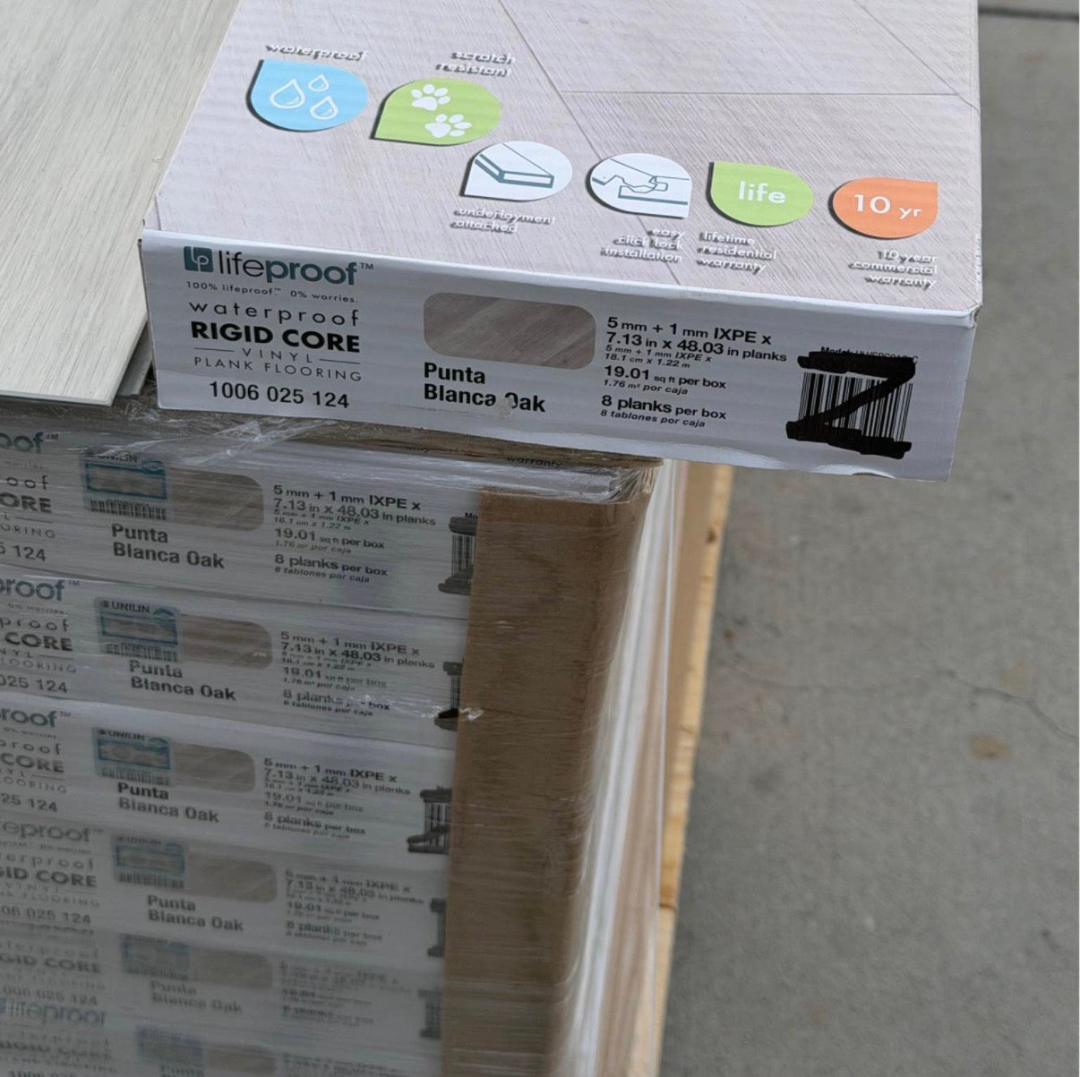 (ONLY PICK UP)                         Lifeproof Punta Blanca Oak 6MM Thickness Waterproof Click Lock Rigid Luxury Vinyl Plank Flooring