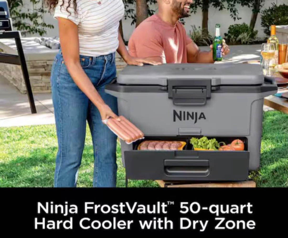 NINJA FrostVault 50- qt Hard Cooler with Dry Zone in Slate Gray