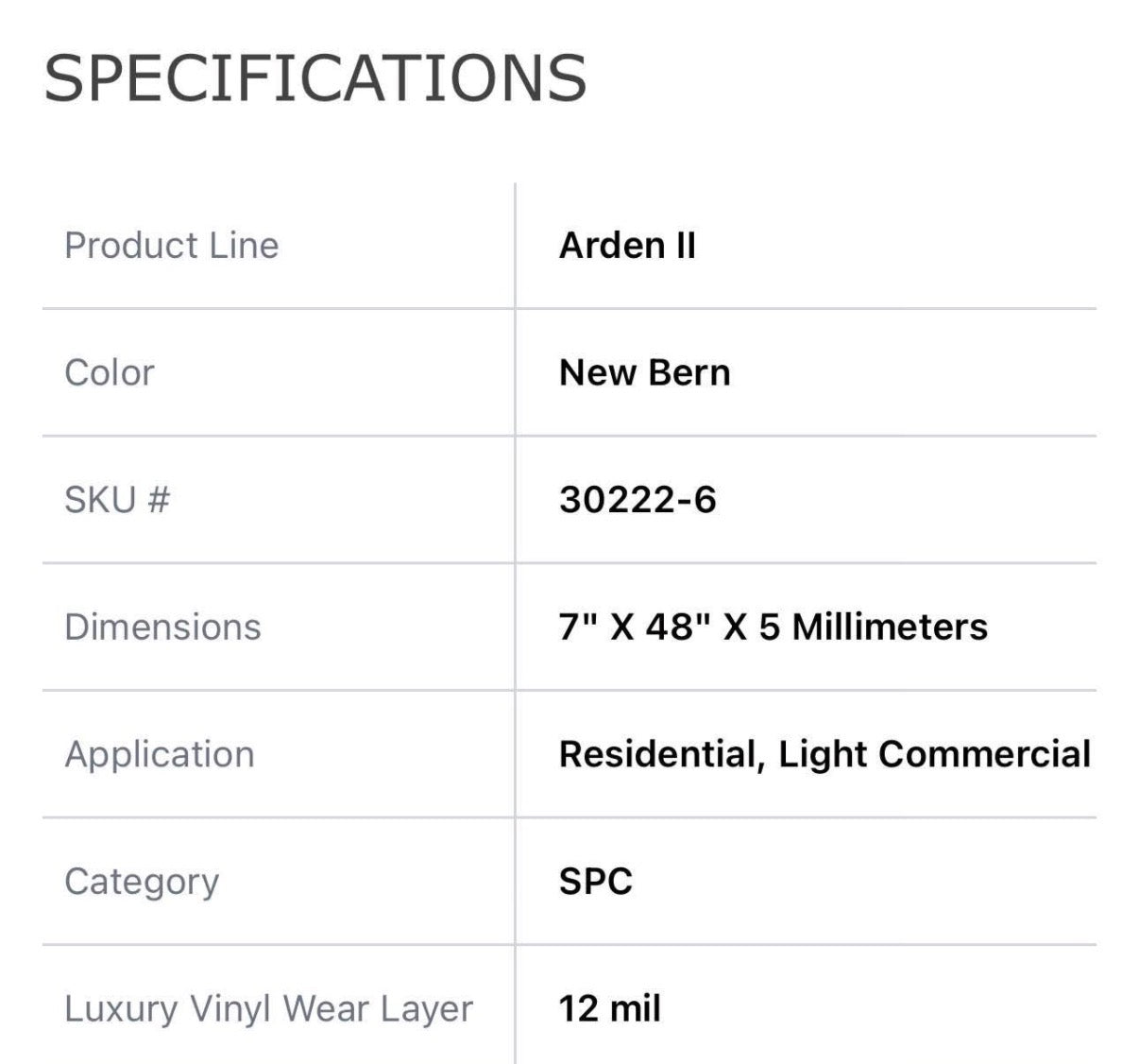 NEW BERN Vinyl Waterproof Flooring 12Mil Wearlayer 5.0MM W/Underlayment Scratch Resistant (ONLY PICK UP)