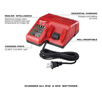 Battery Charger Milwaukee
M12 and M18 12-Volt/18-Volt Lithium-Ion Multi-Voltage Battery Charger